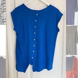Blouse with button back royal blue from Dillards large